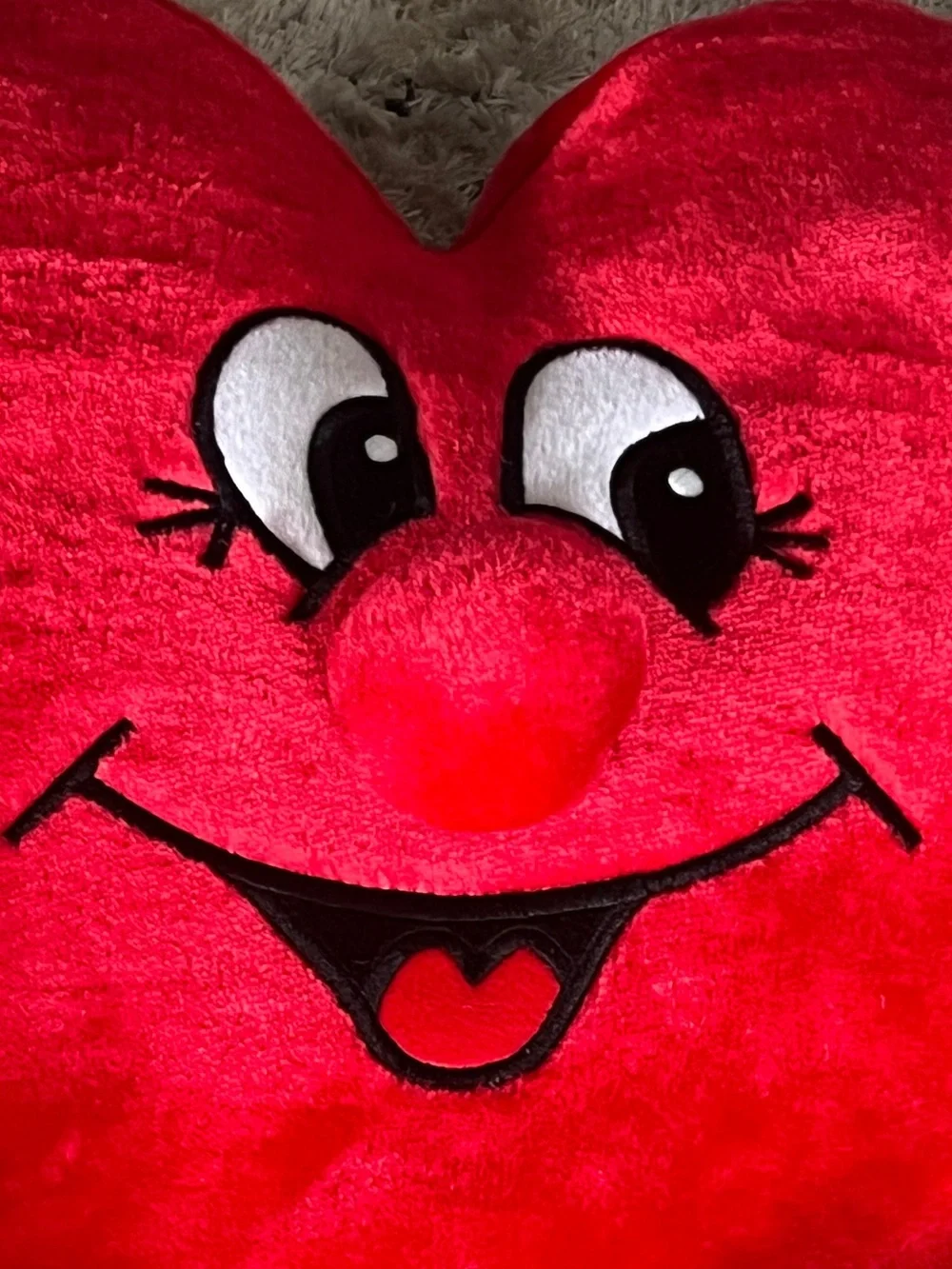 Vintage Large red heart plush pillow toy